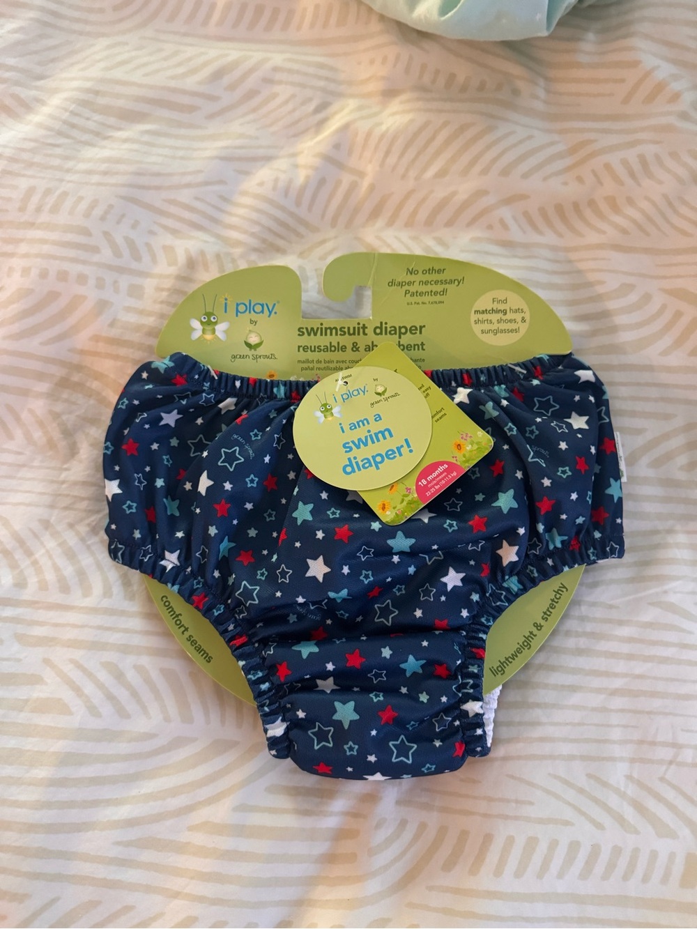 I Play Navy Star Swim Diaper - 18 months